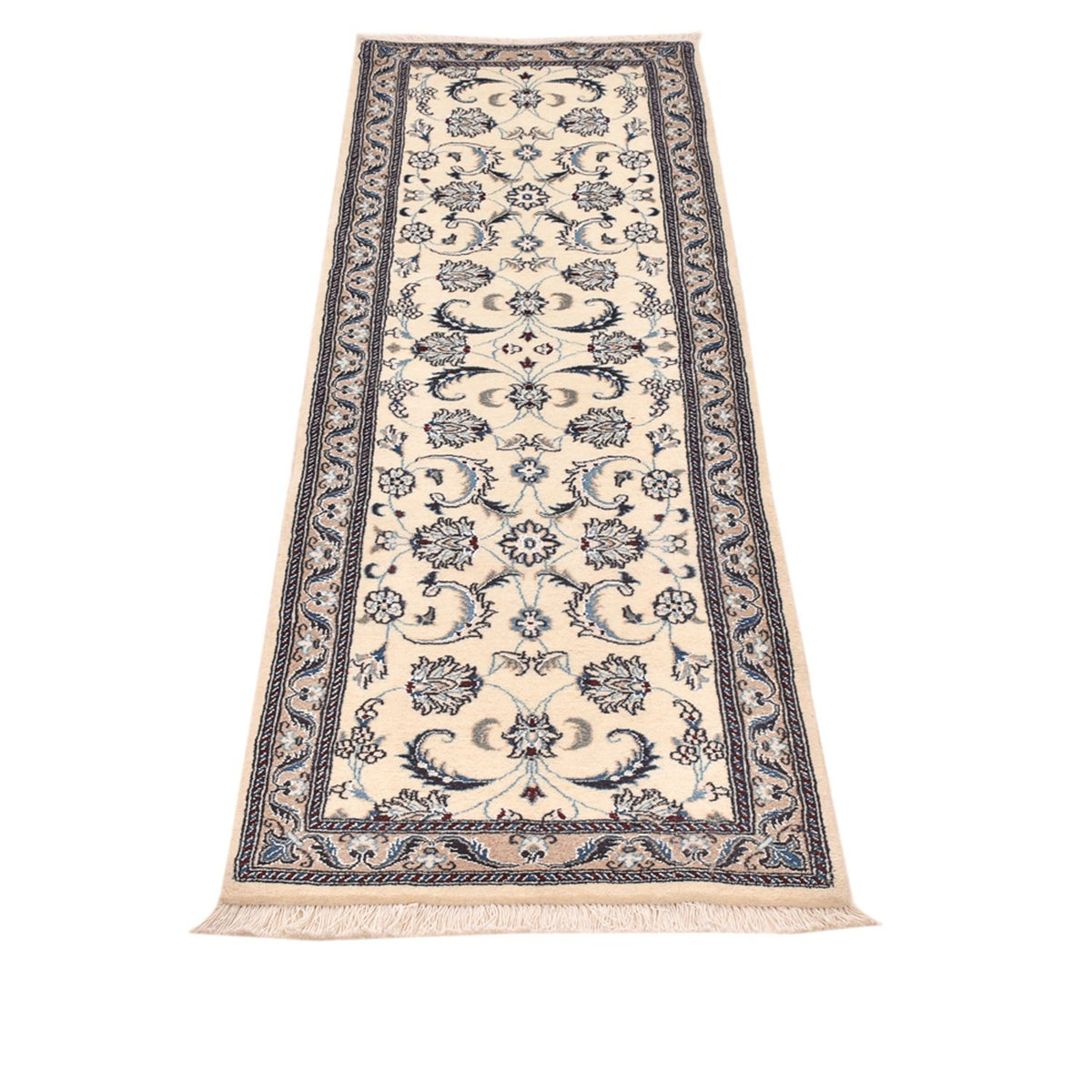 Alfombra de pasillo Alfombra Persa - Nain - Real - 202 x 58 cm - crema
