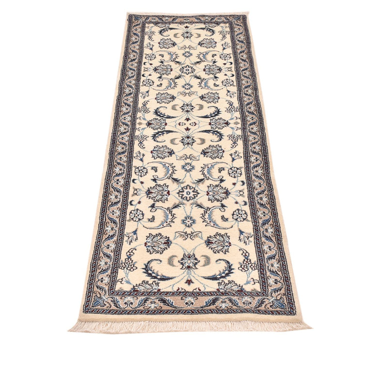 Alfombra de pasillo Alfombra Persa - Nain - Real - 202 x 58 cm - crema