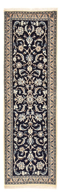 Alfombra de pasillo Alfombra Persa - Nain - Real - 196 x 66 cm - azul oscuro