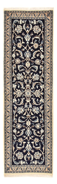 Alfombra de pasillo Alfombra Persa - Nain - Real - 196 x 66 cm - azul oscuro