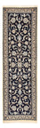 Alfombra de pasillo Alfombra Persa - Nain - Real - 196 x 66 cm - azul oscuro