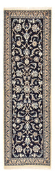 Alfombra de pasillo Alfombra Persa - Nain - Real - 196 x 66 cm - azul oscuro