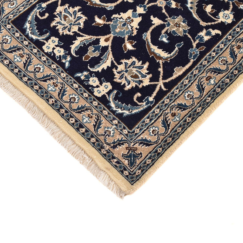 Alfombra de pasillo Alfombra Persa - Nain - Real - 196 x 66 cm - azul oscuro