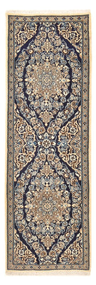 Alfombra de pasillo Alfombra Persa - Nain - Real - 188 x 65 cm - azul oscuro