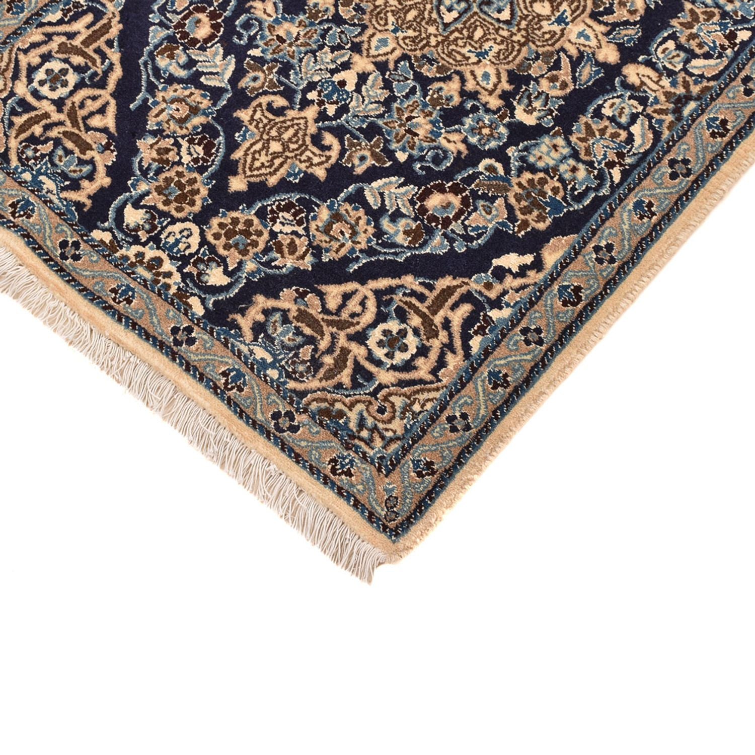 Alfombra de pasillo Alfombra Persa - Nain - Real - 188 x 65 cm - azul oscuro