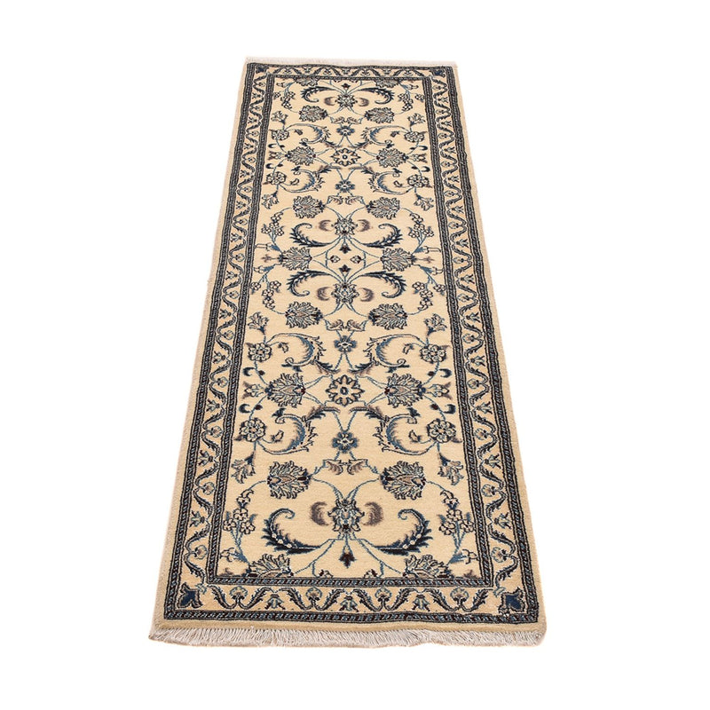 Alfombra de pasillo Alfombra Persa - Nain - Real - 199 x 60 cm - beige