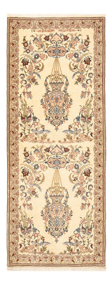 Alfombra de pasillo Alfombra persa - Ghom - 193 x 77 cm - beige