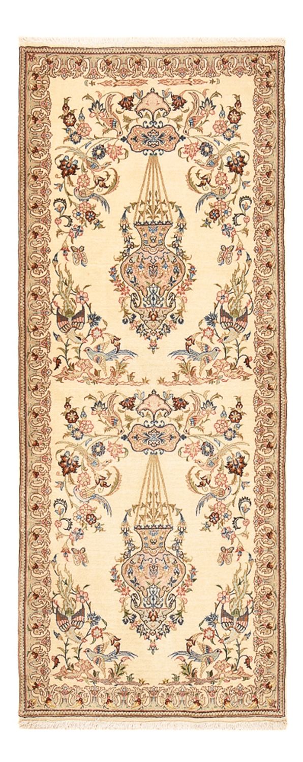 Alfombra de pasillo Alfombra persa - Ghom - 193 x 77 cm - beige