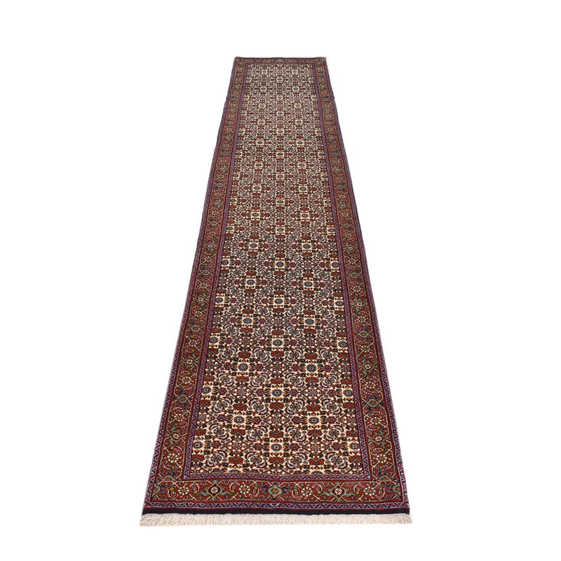 Alfombra de pasillo Alfombra persa - Bidjar - 392 x 76 cm - óxido