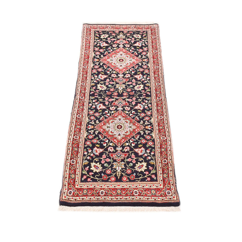 Alfombra de pasillo Alfombra Persa - Ghom - Royal - 182 x 55 cm - azul oscuro