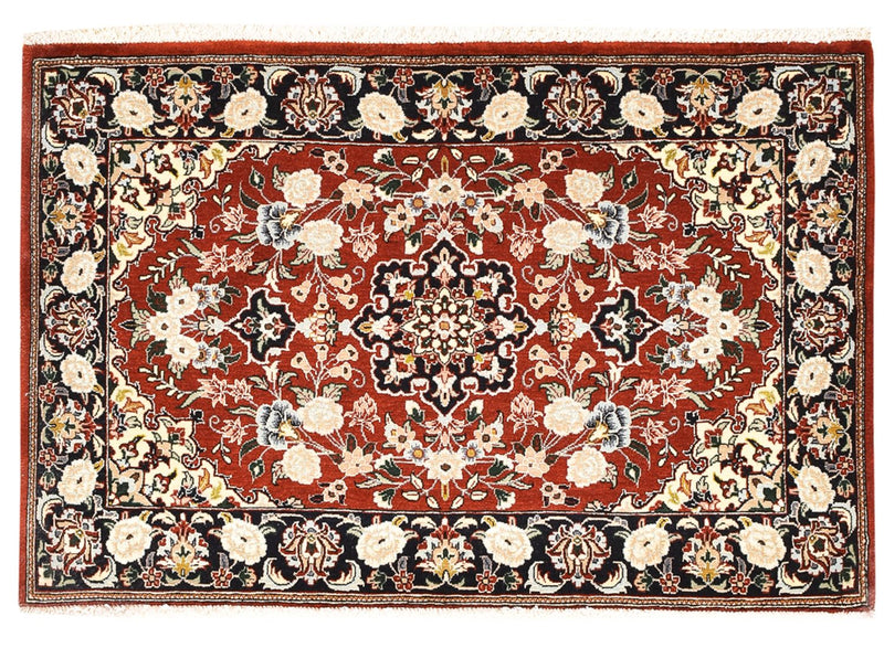 Alfombra persa - Ghom - 104 x 68 cm - rojo