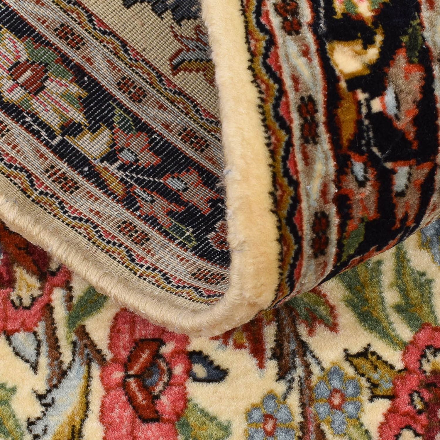 Alfombra de pasillo Alfombra Persa - Ghom - Royal - 204 x 57 cm - beige