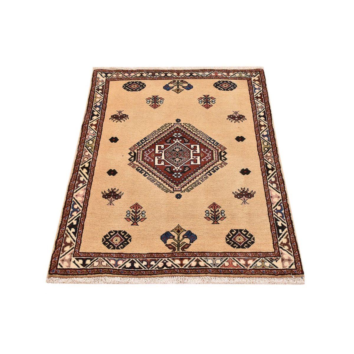 Alfombra Gabbeh - Persa Kashkuli - 125 x 80 cm - beige claro