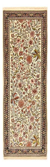 Alfombra de pasillo Alfombra Persa - Ghom - Royal - 203 x 63 cm - beige claro