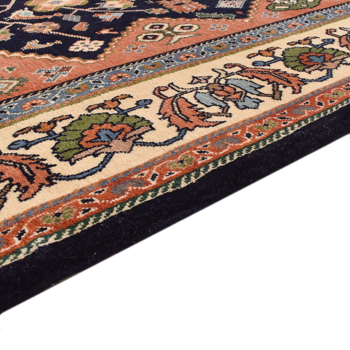 Alfombra Gabbeh - Persa Kashkuli - 233 x 169 cm - azul oscuro