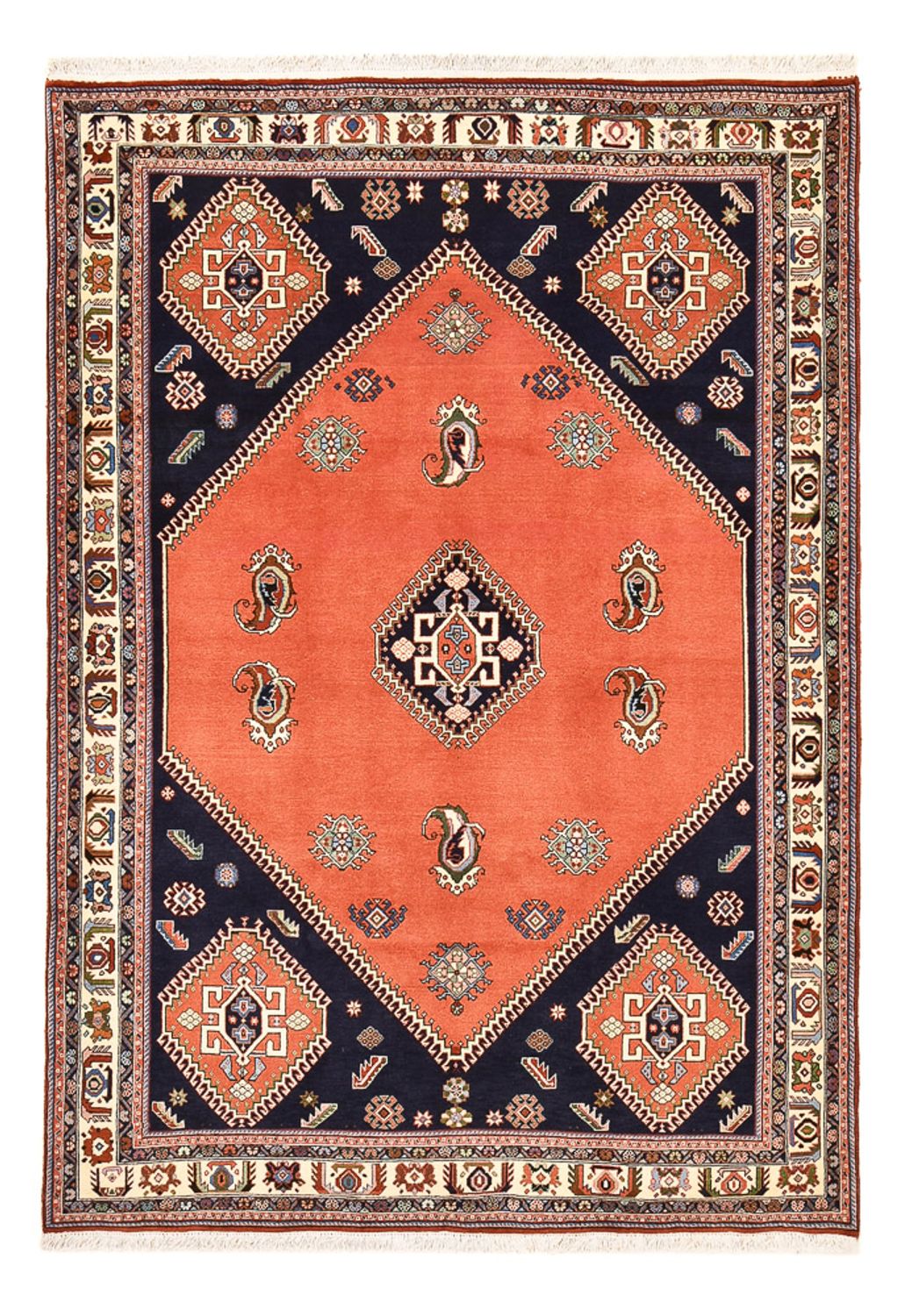 Alfombra Gabbeh - Persa Kashkuli - 245 x 168 cm - rojo claro