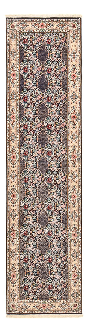 Alfombra de pasillo Alfombra Persa - Ghom - Royal - 300 x 80 cm - azul oscuro