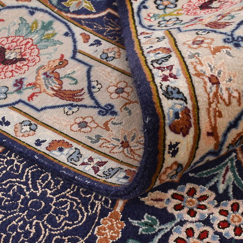 Alfombra de pasillo Alfombra Persa - Ghom - Royal - 300 x 80 cm - azul oscuro