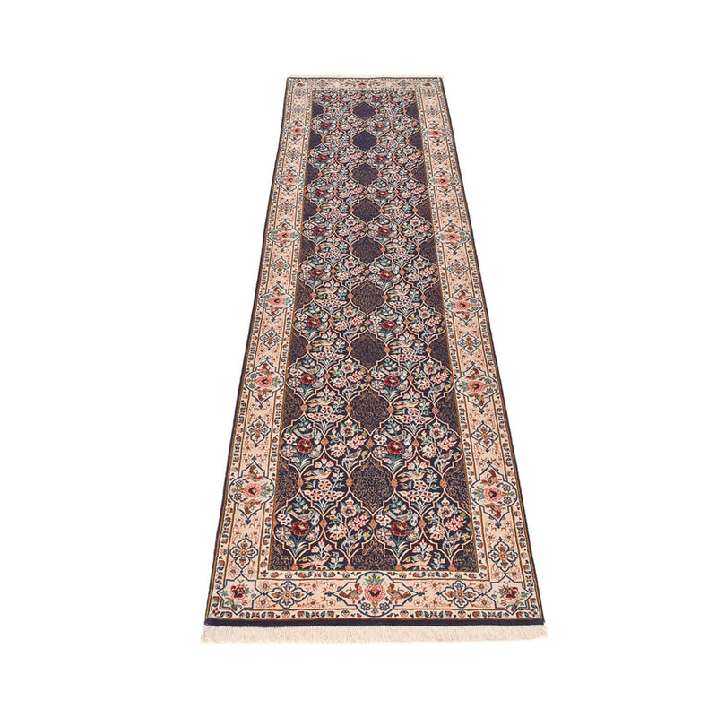 Alfombra de pasillo Alfombra Persa - Ghom - Royal - 300 x 80 cm - azul oscuro