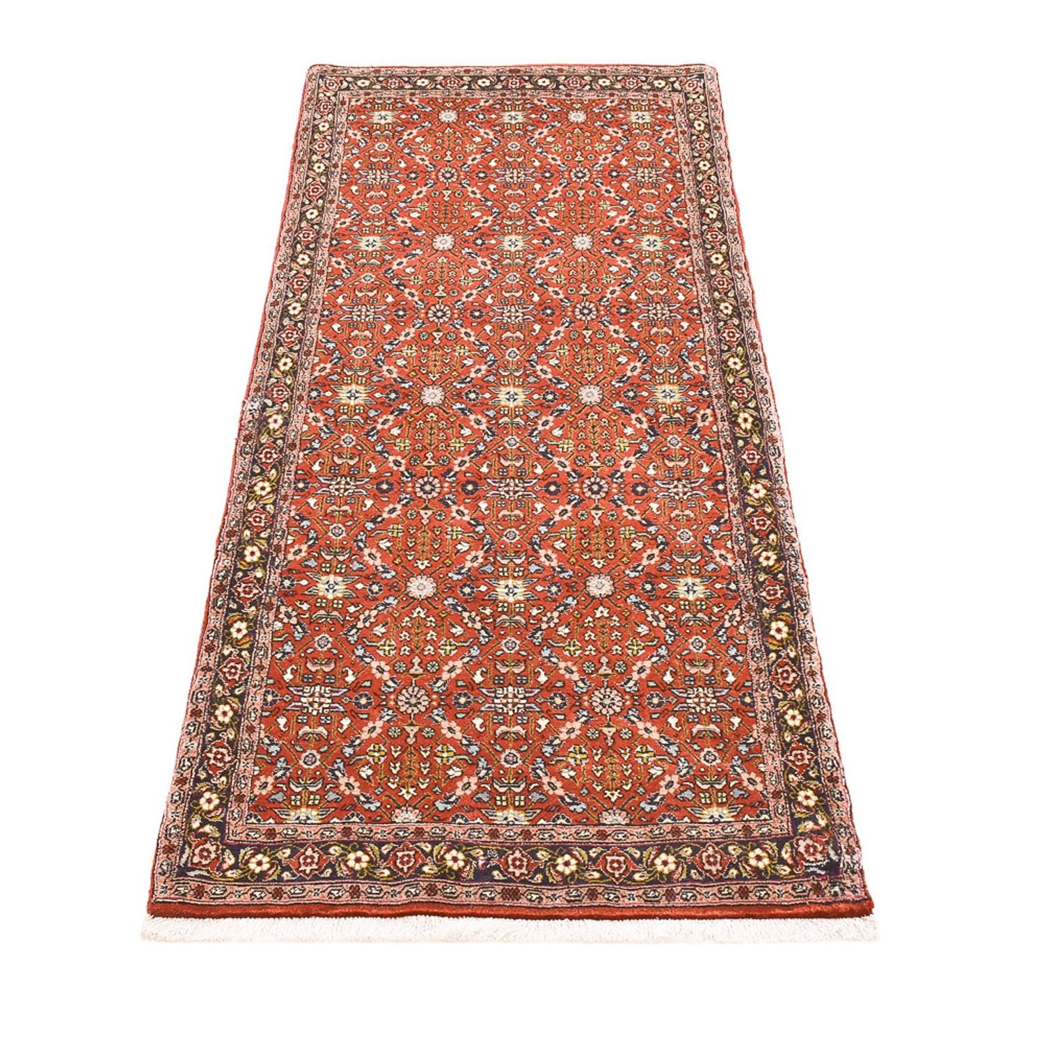 Alfombra de pasillo Alfombra persa - Bidjar - 200 x 80 cm - óxido