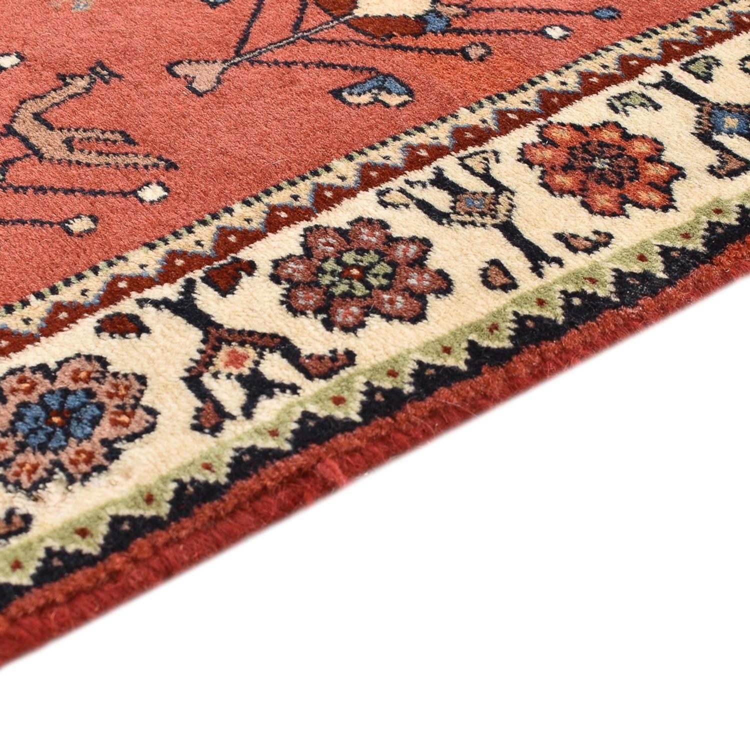 Alfombra de pasillo Alfombra Gabbeh - Persa Kashkuli - 162 x 65 cm - rojo claro