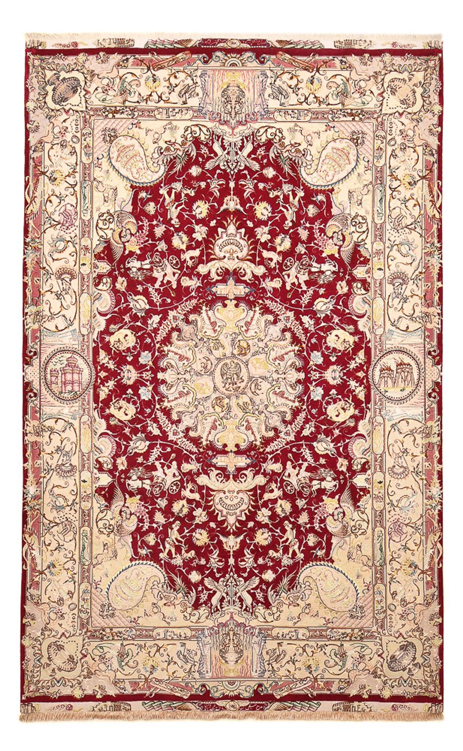 Alfombra Persa - Tabriz - Real - 305 x 198 cm - rojo