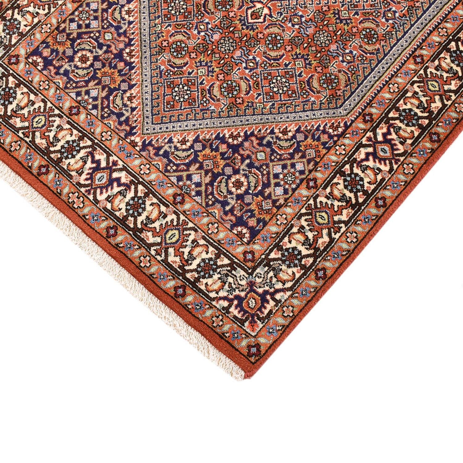 Alfombra persa - Bidjar - 145 x 78 cm - rojo burdeos