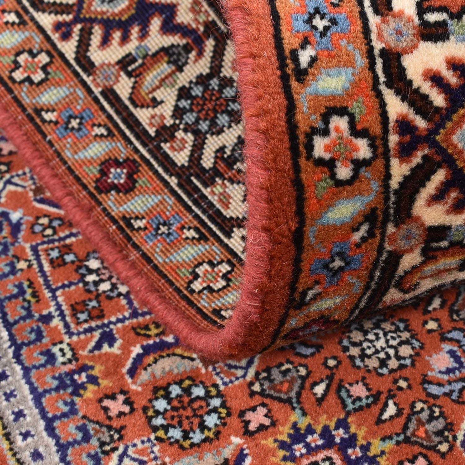 Alfombra persa - Bidjar - 145 x 78 cm - rojo burdeos