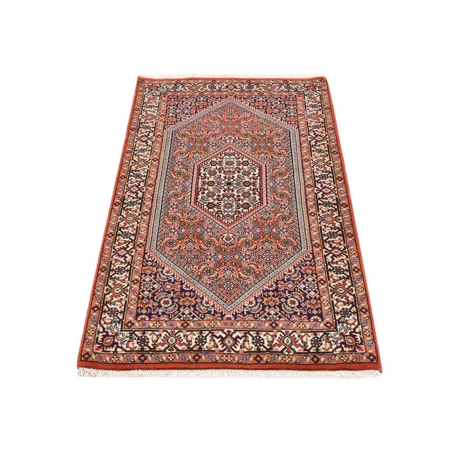 Alfombra persa - Bidjar - 145 x 78 cm - rojo burdeos