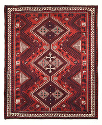 Alfombra persa - Nómada - 260 x 217 cm - rojo burdeos
