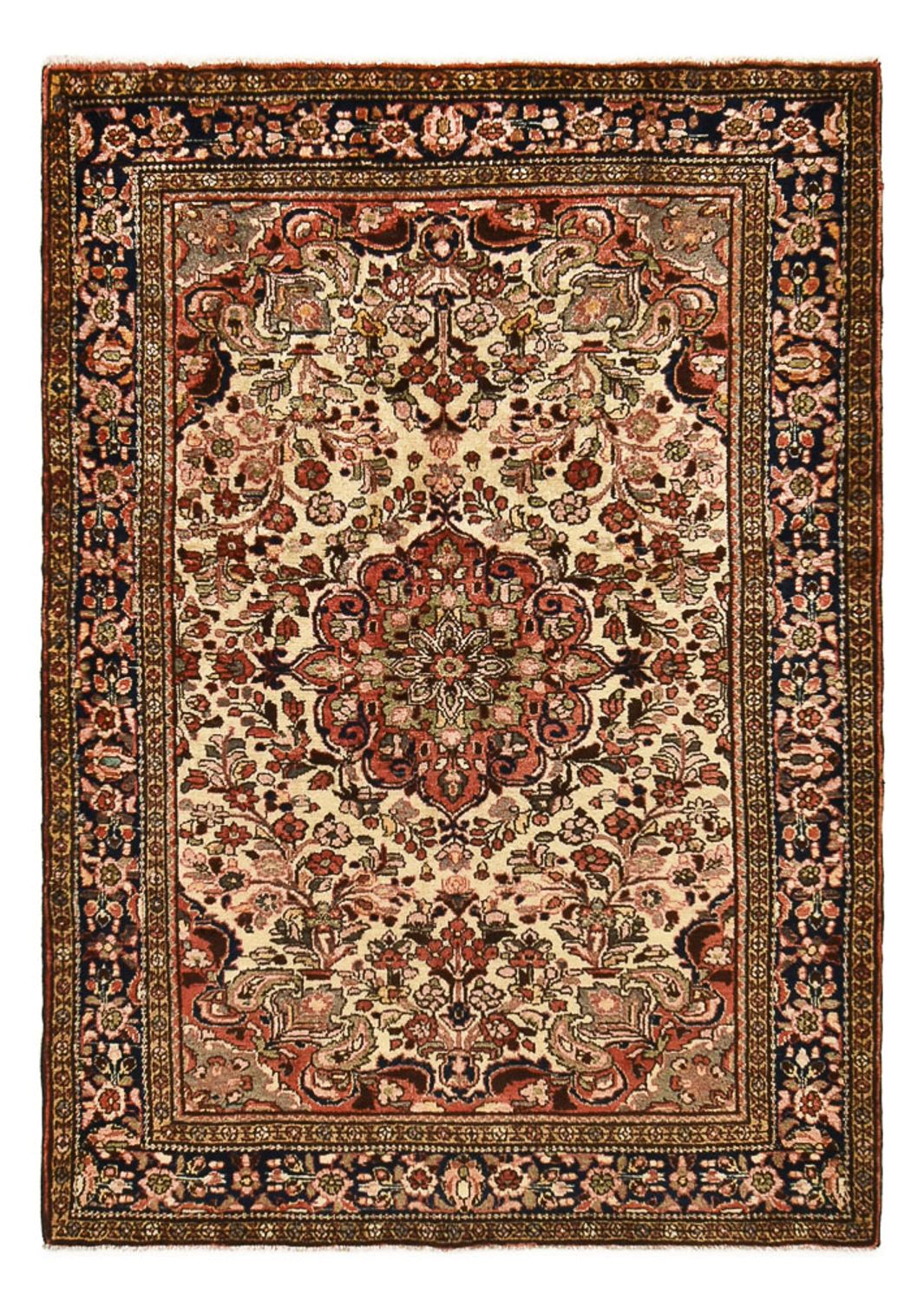 Alfombra persa - Nómada - 209 x 153 cm - beige oscuro