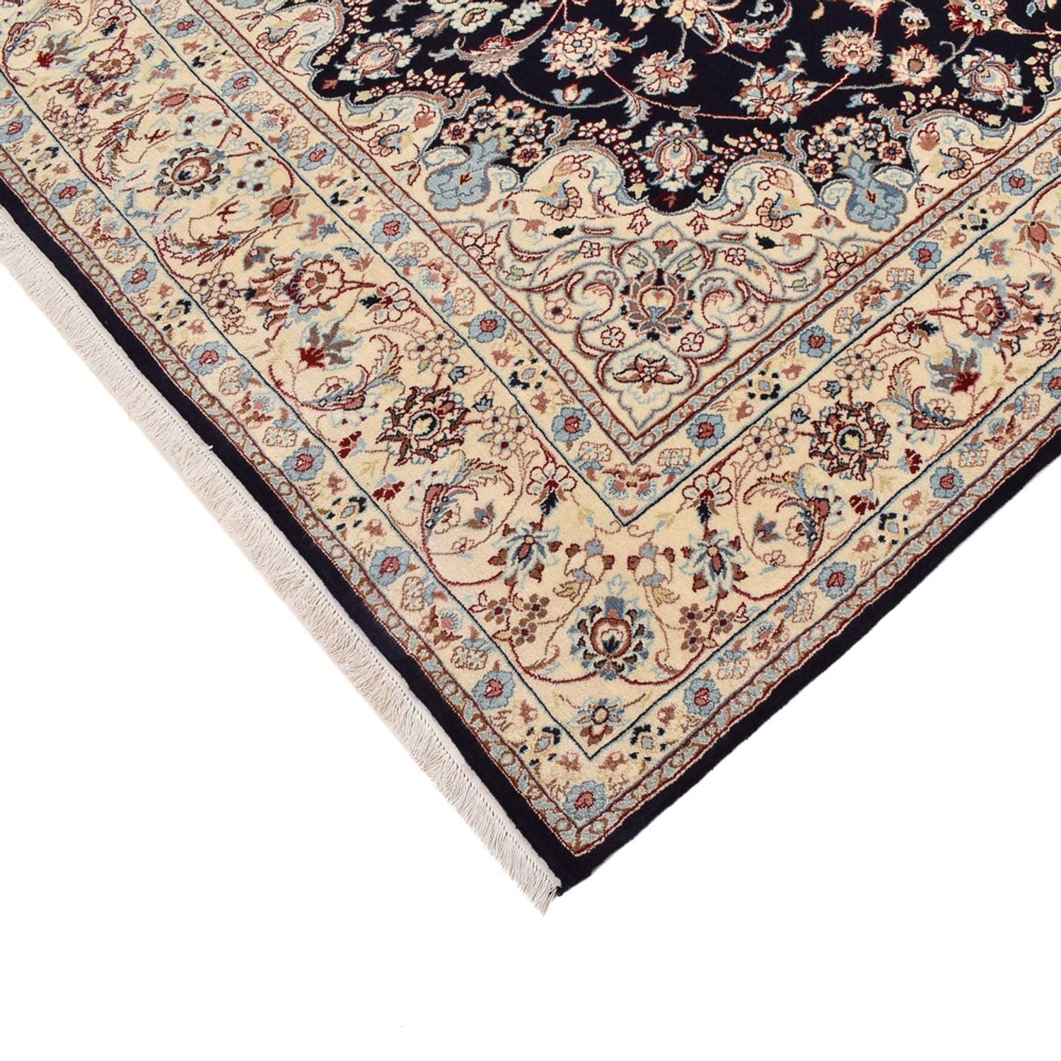 Alfombra Persa - Nain - Real - 317 x 200 cm - azul oscuro