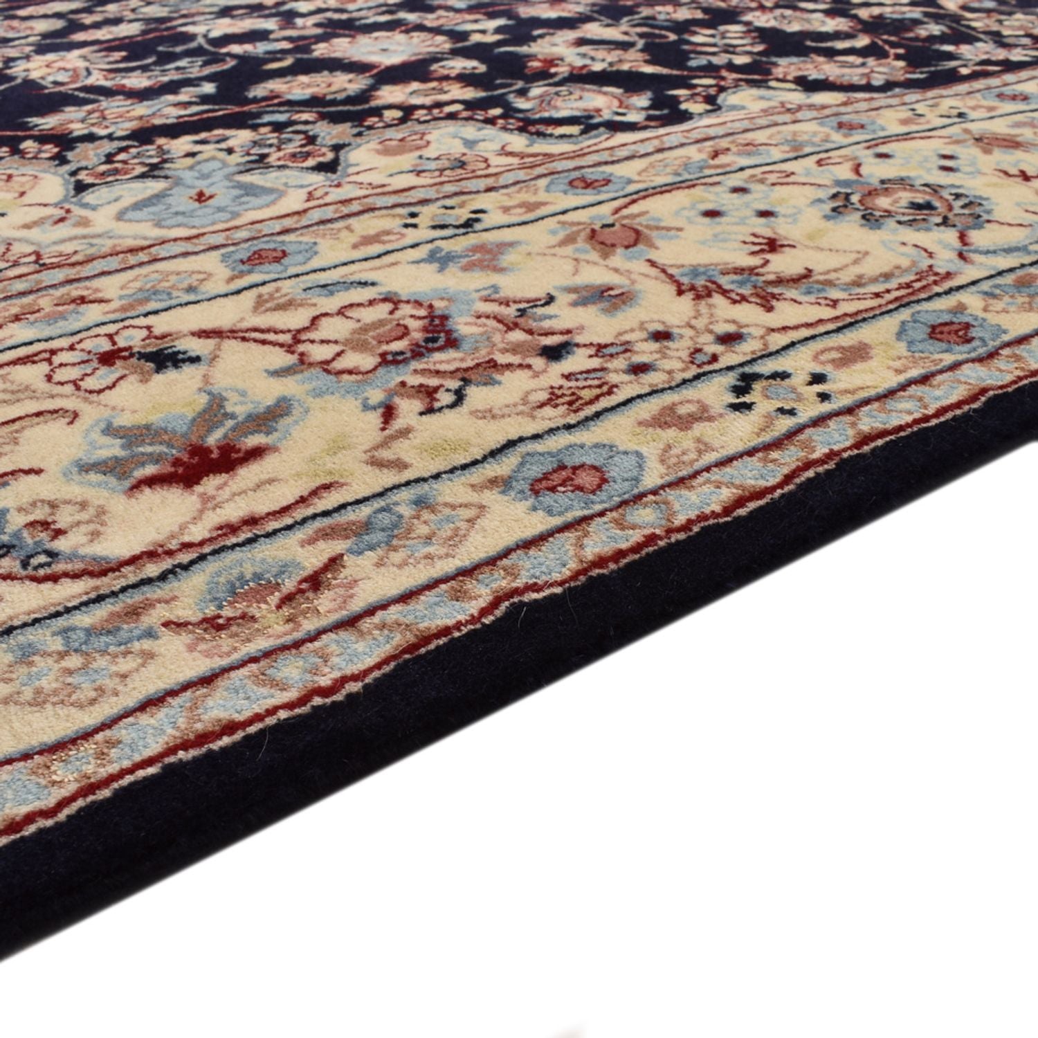 Alfombra Persa - Nain - Real - 317 x 200 cm - azul oscuro