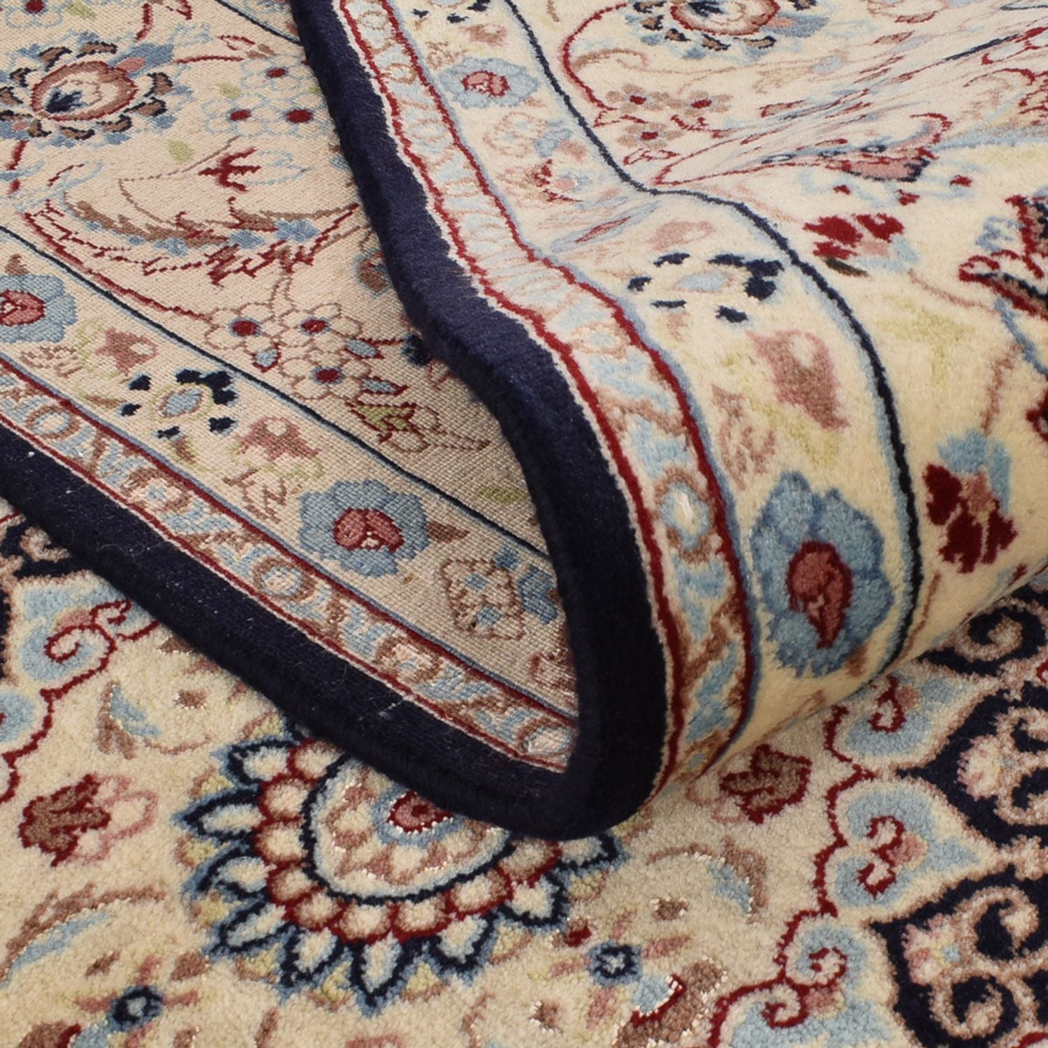 Alfombra Persa - Nain - Real - 317 x 200 cm - azul oscuro