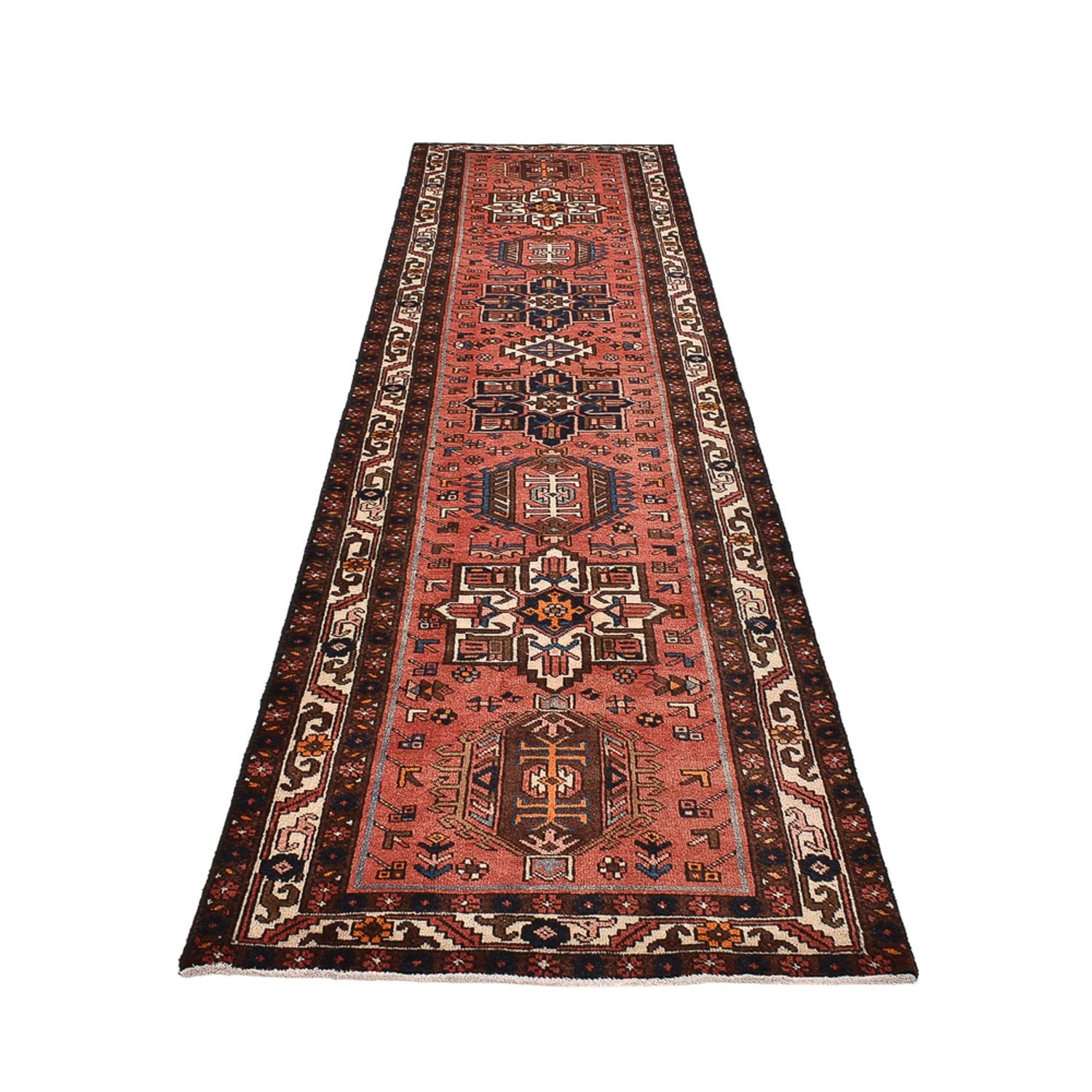 Alfombra de pasillo Alfombra persa - Nómada - 452 x 98 cm - rojo claro