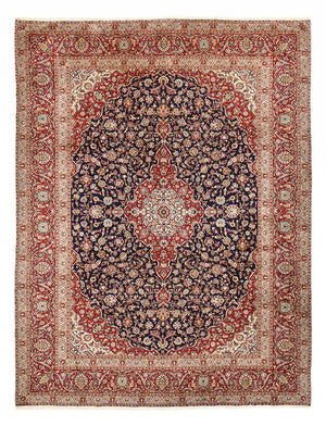 Alfombra persa - Keshan - 389 x 302 cm - azul oscuro