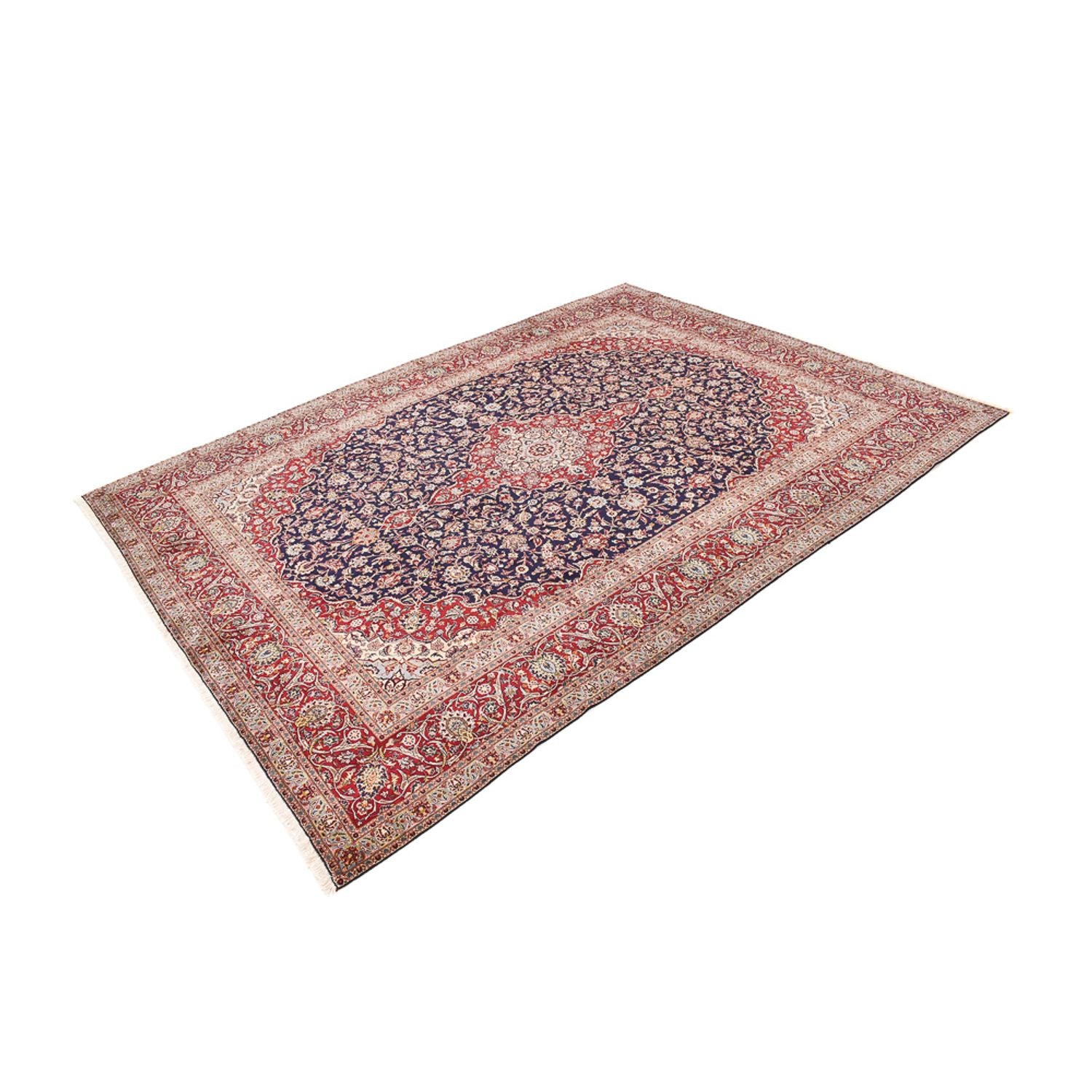 Alfombra persa - Keshan - 389 x 302 cm - azul oscuro