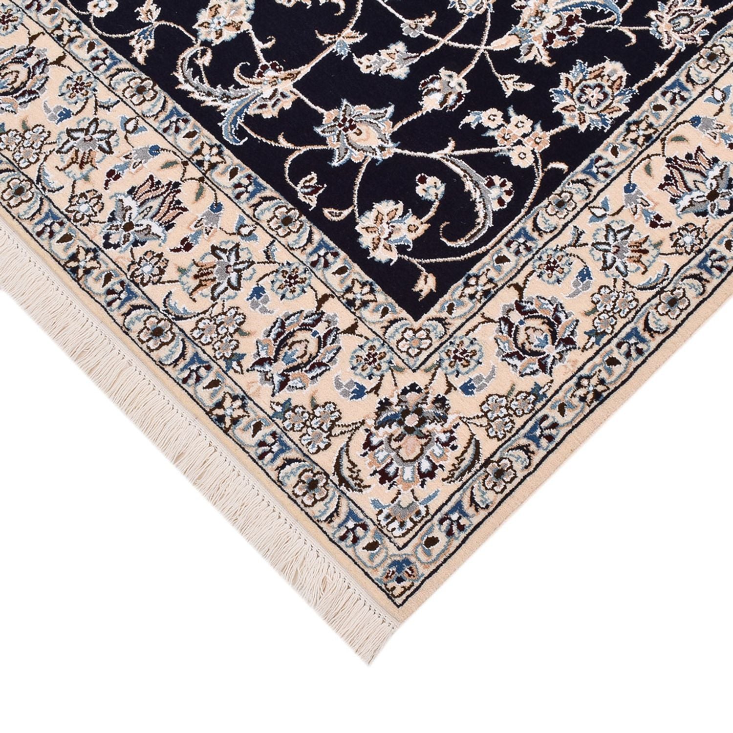 Alfombra Persa - Nain - Real - 190 x 148 cm - azul oscuro