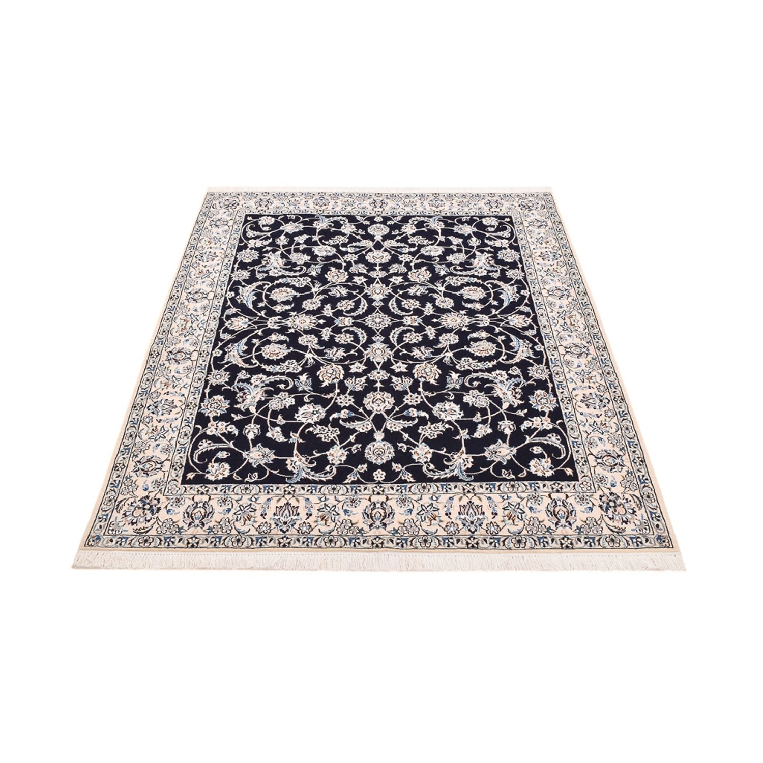 Alfombra Persa - Nain - Real - 190 x 148 cm - azul oscuro