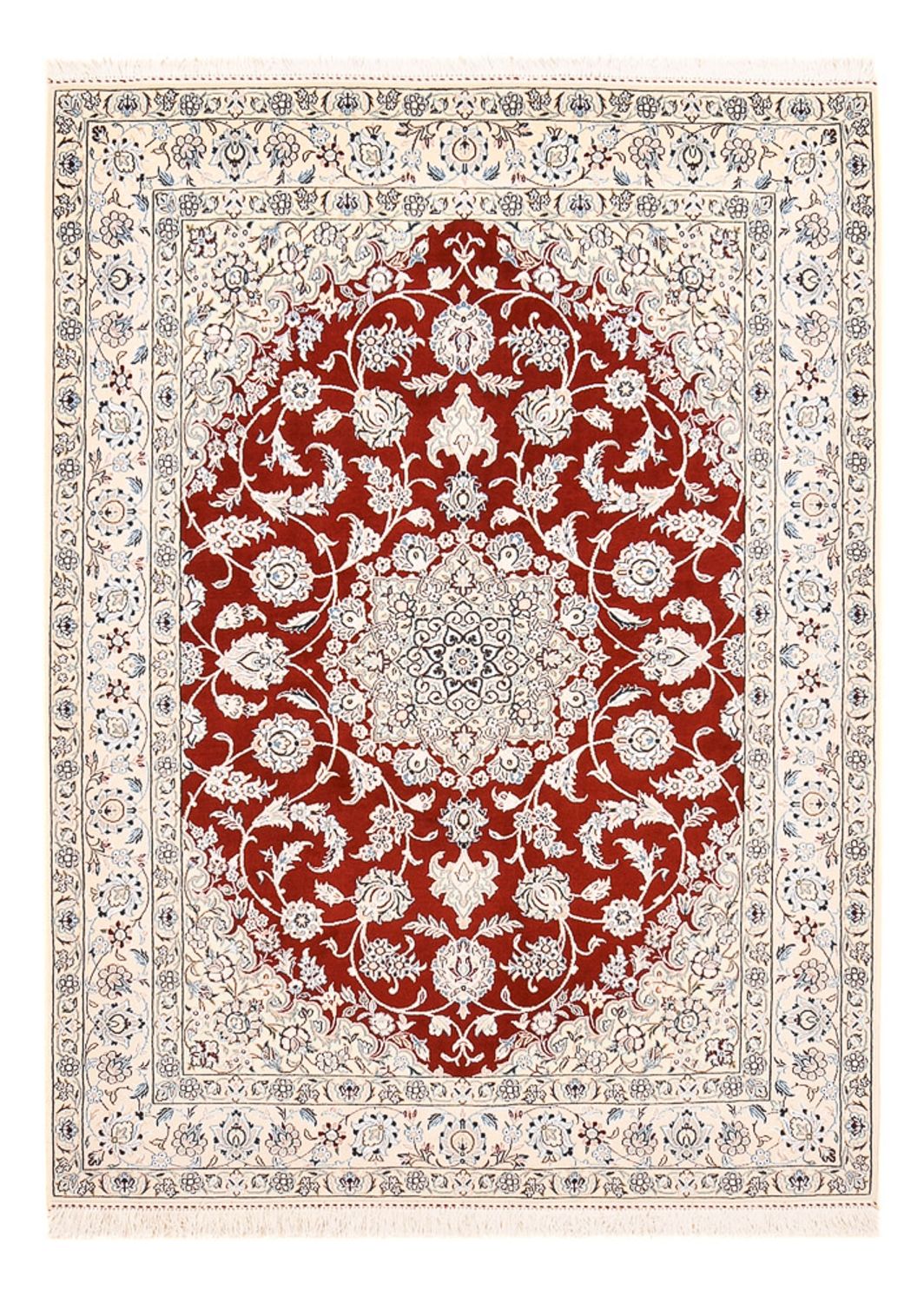 Alfombra Persa - Nain - Real - 205 x 148 cm - rojo