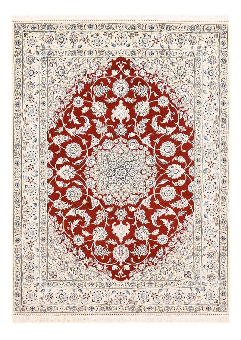 Alfombra Persa - Nain - Real - 205 x 148 cm - rojo