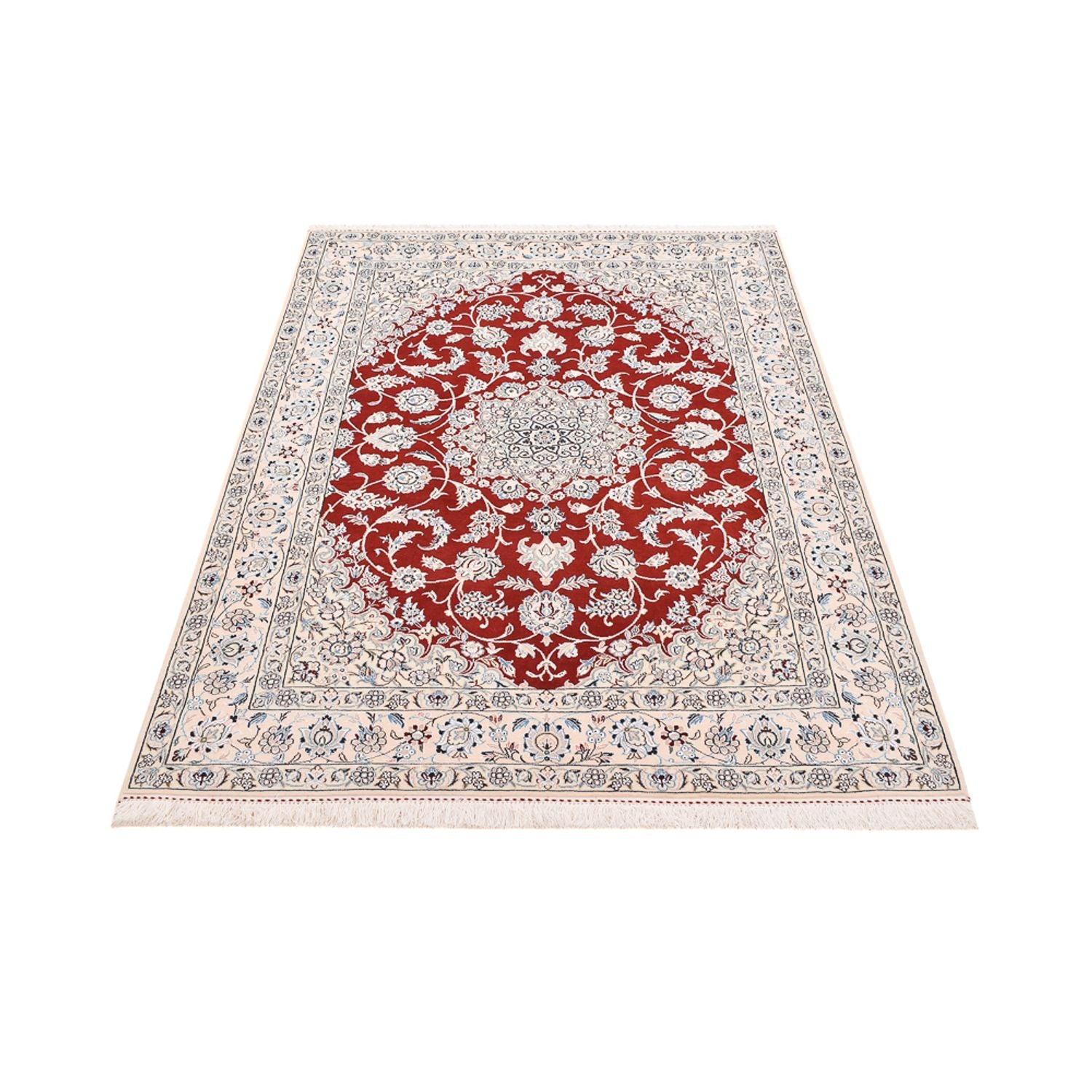 Alfombra Persa - Nain - Real - 205 x 148 cm - rojo
