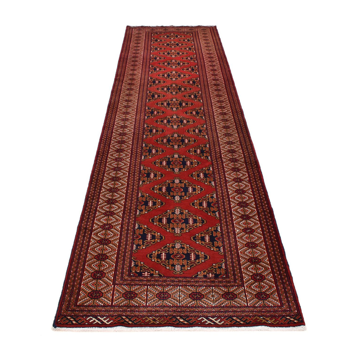 Alfombra de pasillo Alfombra Turkaman - 377 x 104 cm - rojo oscuro