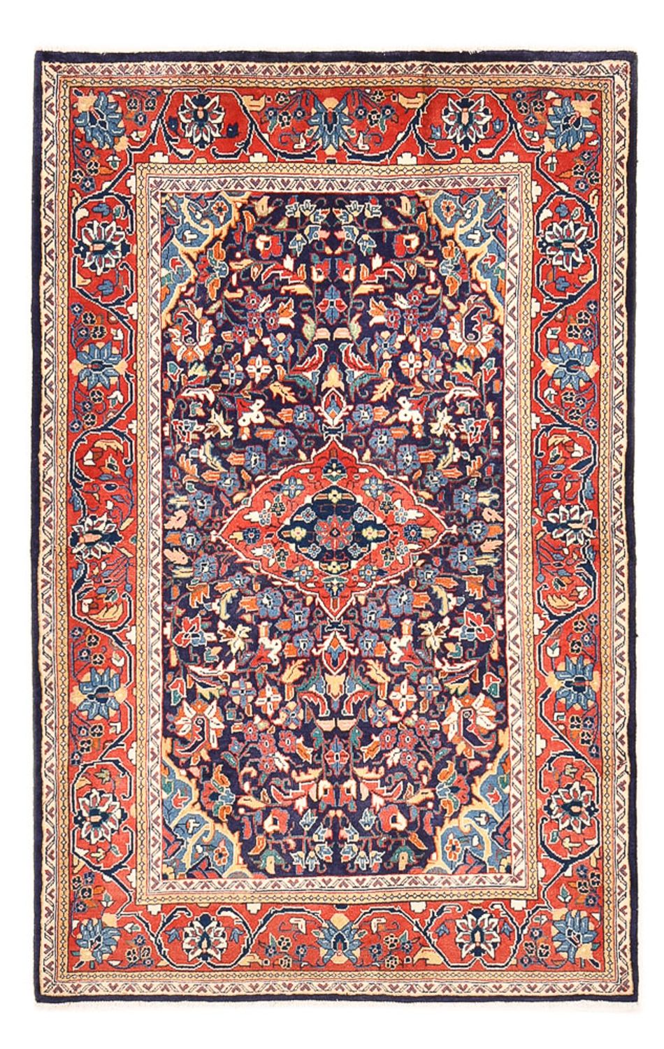 Alfombra persa - Nómada - 170 x 110 cm - azul oscuro