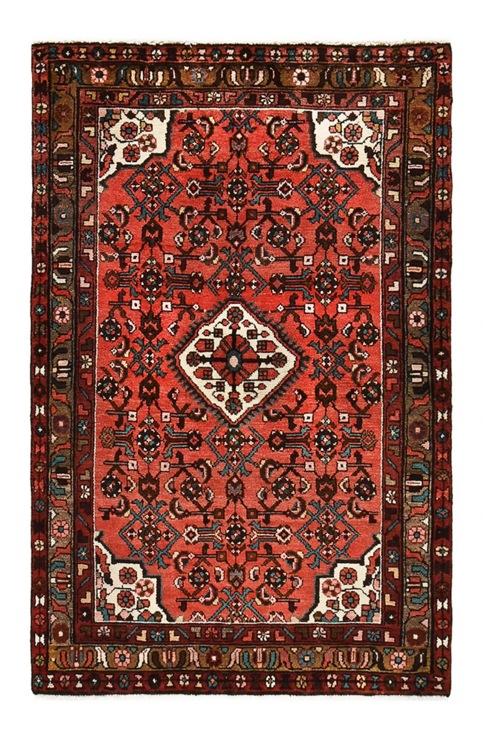 Alfombra persa - Nómada - 154 x 100 cm - rojo claro