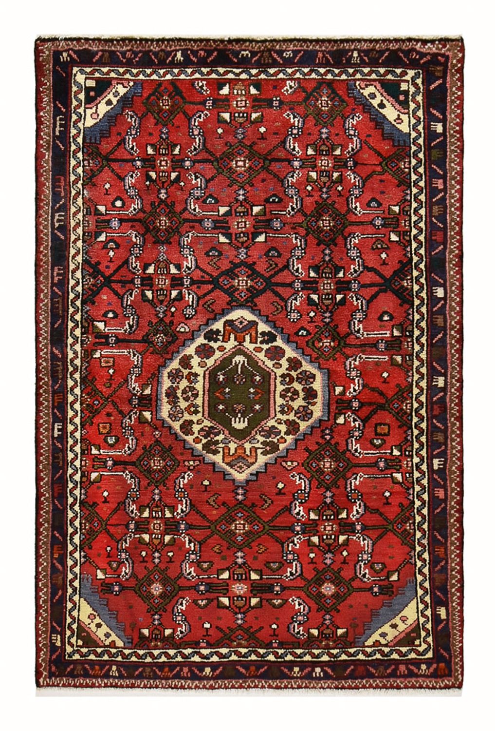 Alfombra persa - Nómada - 151 x 99 cm - rojo