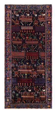 Alfombra de pasillo Alfombra persa - Nómada - 382 x 168 cm - rojo oscuro