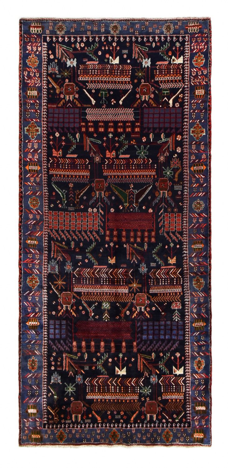 Alfombra de pasillo Alfombra persa - Nómada - 382 x 168 cm - rojo oscuro