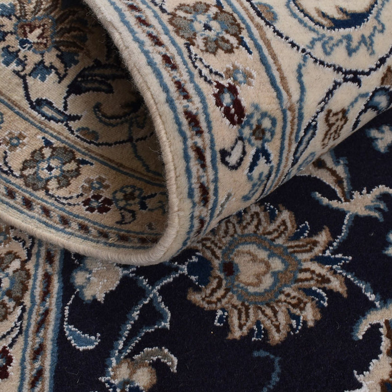 Alfombra persa - Nain - 300 x 195 cm - azul oscuro