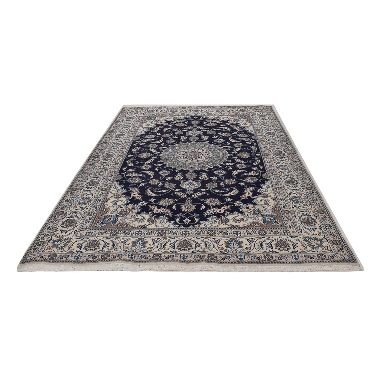 Alfombra persa - Nain - 300 x 195 cm - azul oscuro